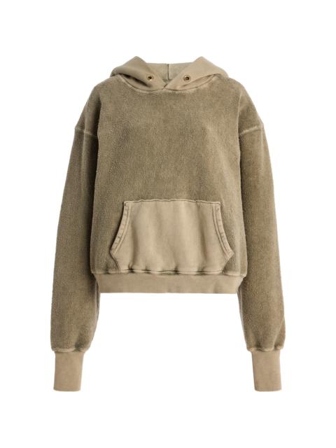 Cara Cropped Cotton Hoodie green