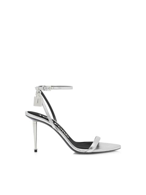 LAMINATED NAPPA LEATHER PADLOCK SANDAL