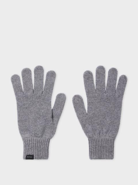 Grey Cashmere-Blend Gloves