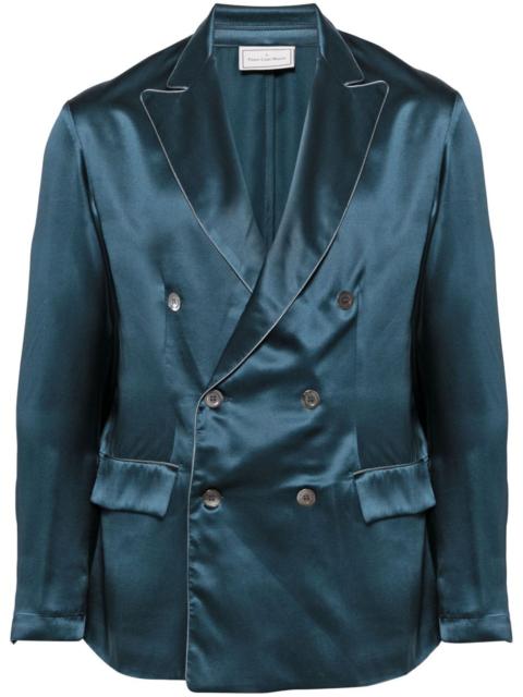 double-breasted fastening silk blazer