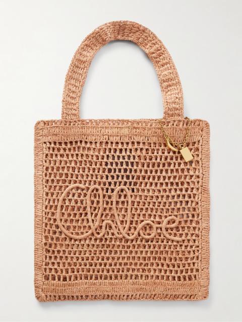 Summer Banana Embellished Crocheted Embroidered Faux Raffia Tote