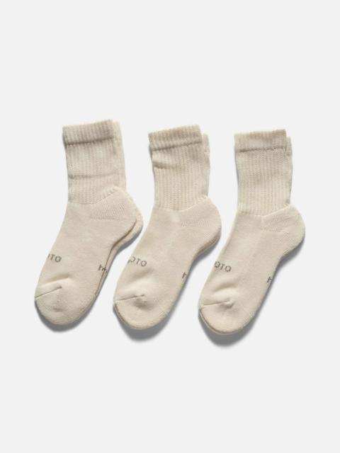 R1522 Organic Daily 3 Pack Mini Crew Socks Ivory