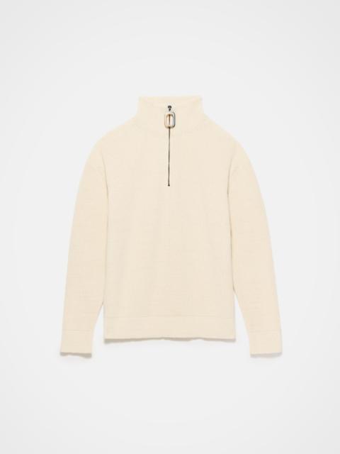 HALF ZIP JUMPER IN IVORY
