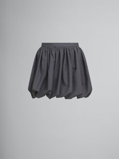 GREY WOOL BALLOON MINISKIRT