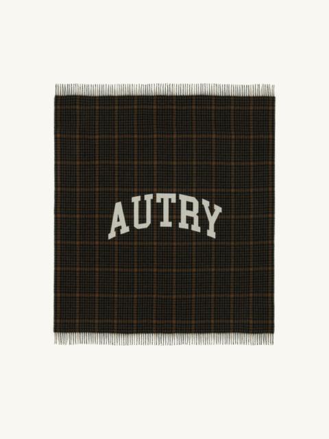 UNISEX CHECKED BLANKET WITH MAXI LOGO