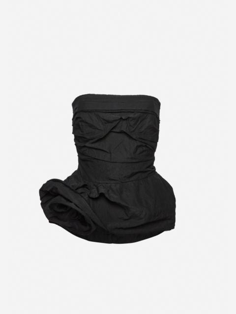 Flower peplum corset top in black