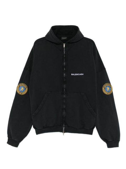 uniform-patch hoodie