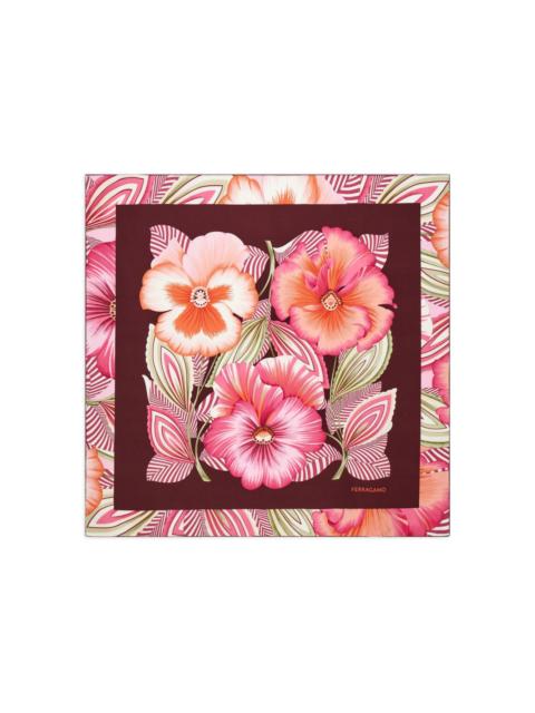 Brezza-print silk scarf