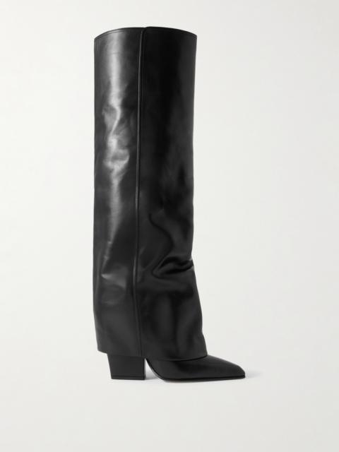Jane Folded Leather Knee Boots