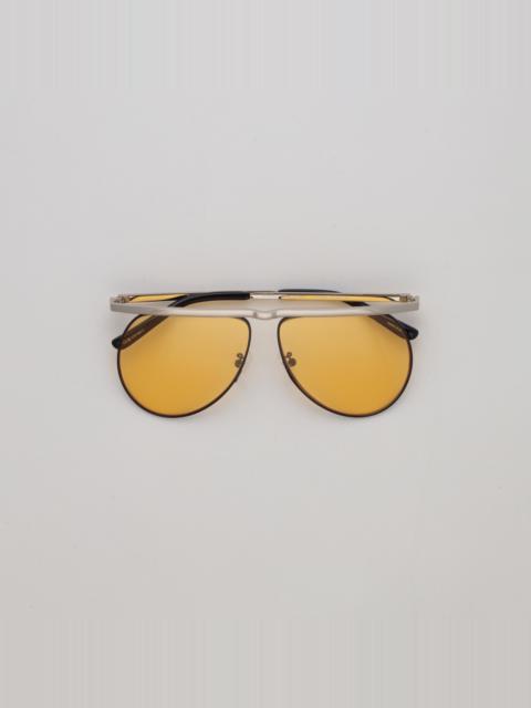 Mina Aviator Sunglasses in Silver and Peach