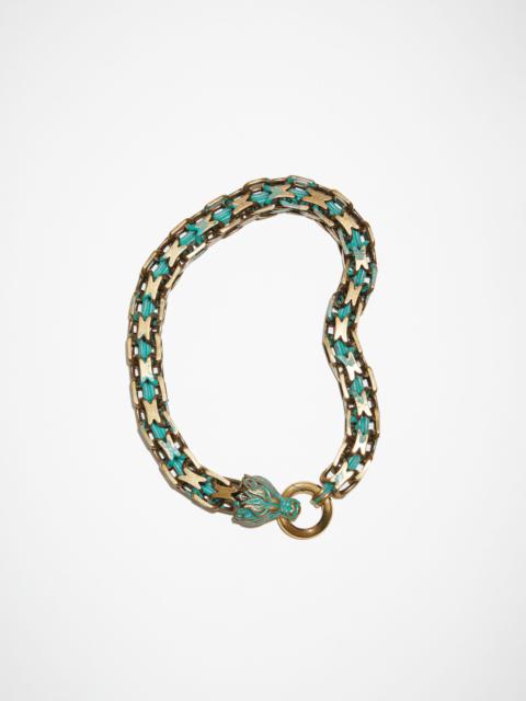 Chain necklace - Dark Military Green/Brass