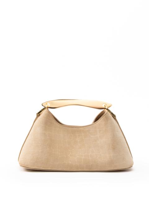 Mini Boomerang Croco Suede Beige