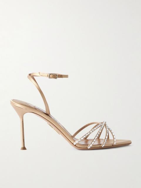 Tell Me crystal-embellished leather sandals Neutral