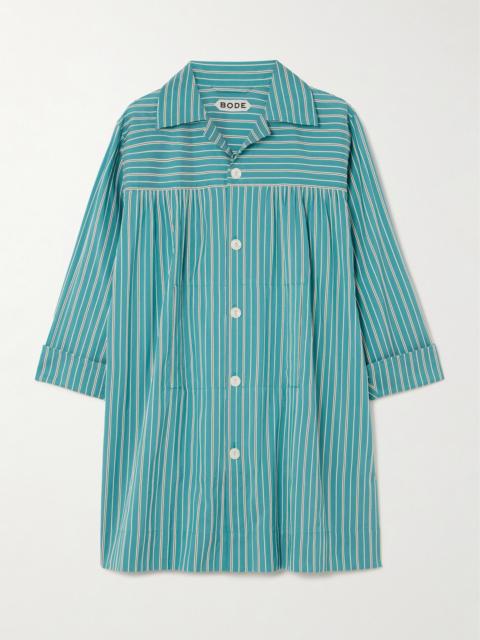 Shore Stripe Quincy Cotton-blend Poplin Mini Shirt Dress