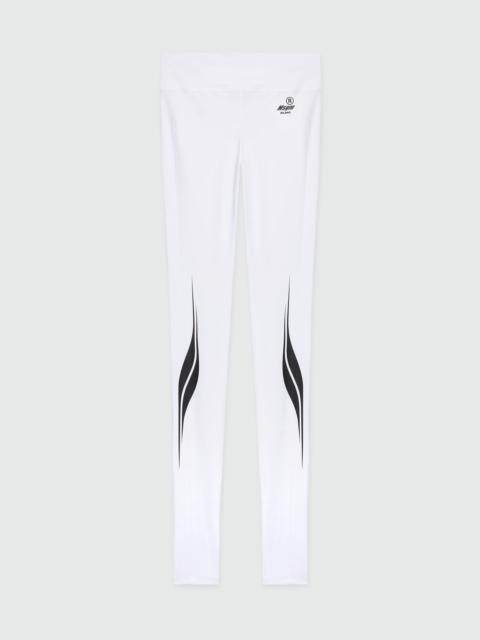 White Lycra leggings with MSGM Race print