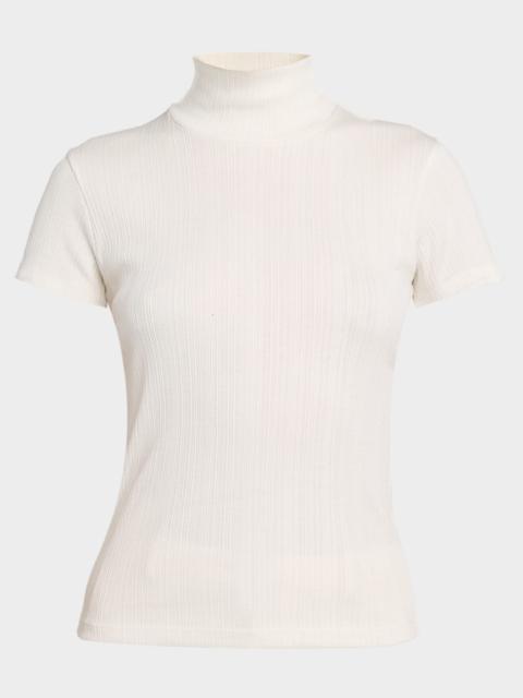 Ribbed Mock-Neck Top