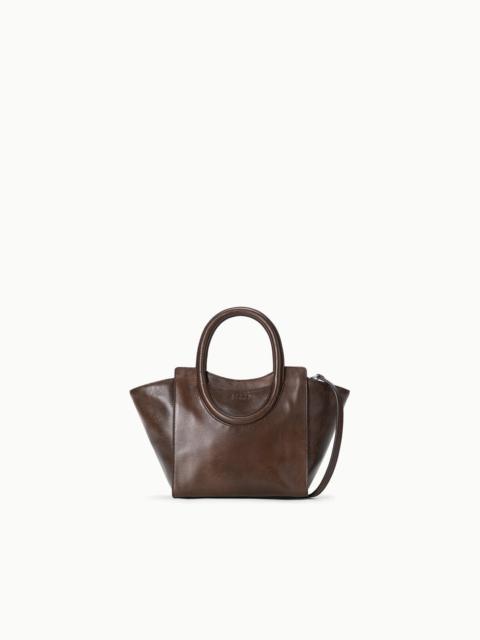 STAUD MAUDE MINI TOTE ESPRESSO DISTRESSED