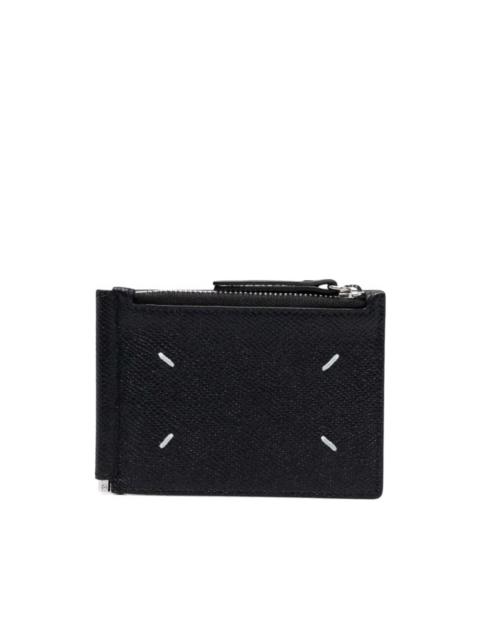 grainy-leather zip wallet