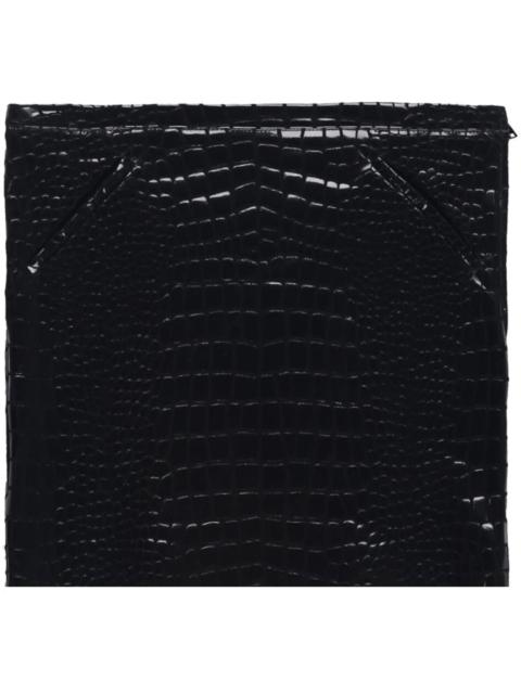 embossed crocodile-effect leather skirt