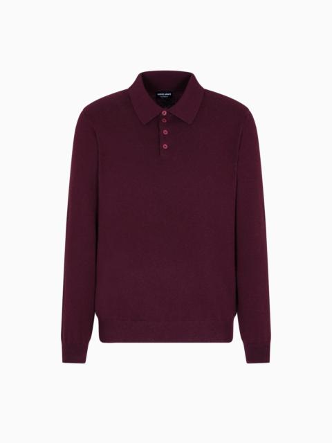 LONG-SLEEVED CASHMERE POLO SHIRT