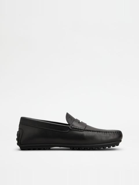 CITY GOMMINO DRIVING SHOES IN LEATHER - BLACK
