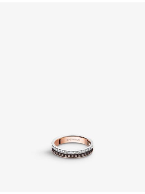 Quatre Classique 18ct rose-gold, white-gold and 0.21ct diamond wedding band