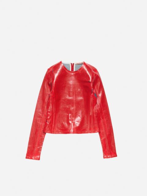 Fitted long-sleeve shirt - Red/red