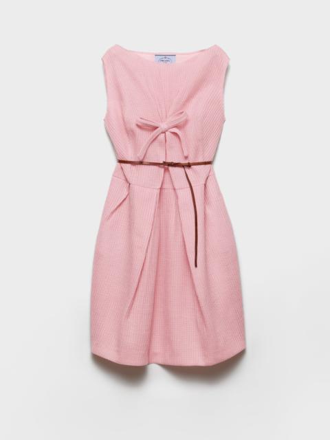 Wool knit dress with bow