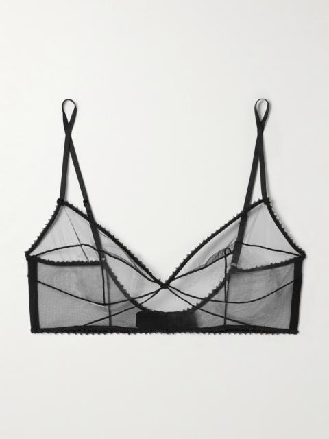 Perle Embroidered Mesh Soft-cup Bra