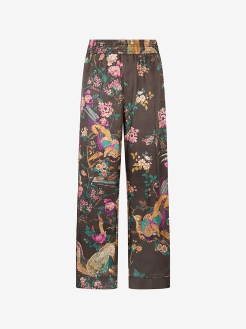 Silk Pants With Natural Landscape