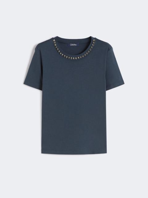 Cotton and modal T-shirt - ULTRAMARINE