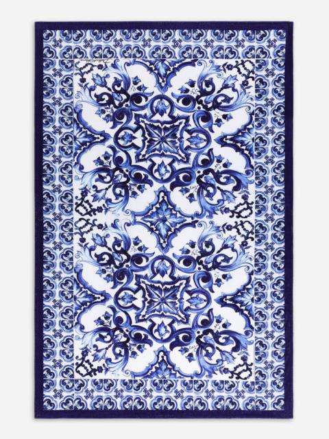 Majolica-print terrycloth beach towel