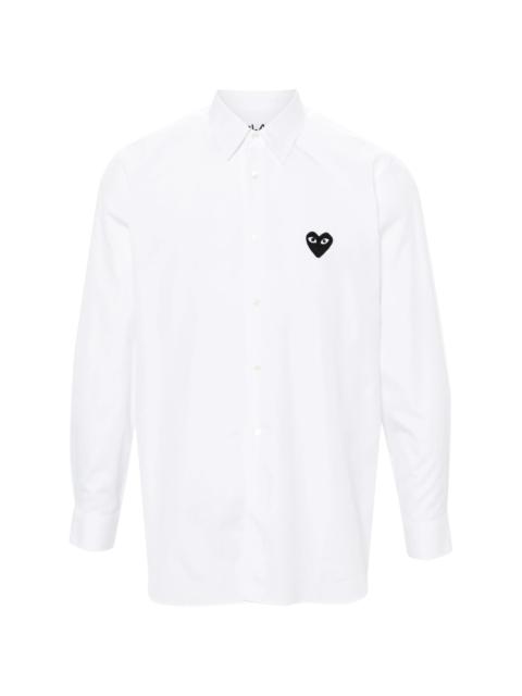 UNISEX LONG SLEEVE SHIRT BLACK HEART  - WHITE
