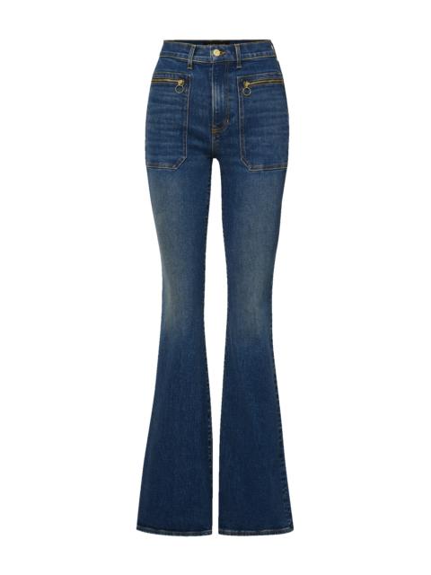 BEVERLY PATCH-POCKET SKINNY-FLARE JEAN