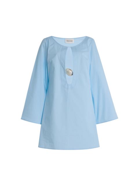 Exclusive Ocean Cotton Mini Dress blue