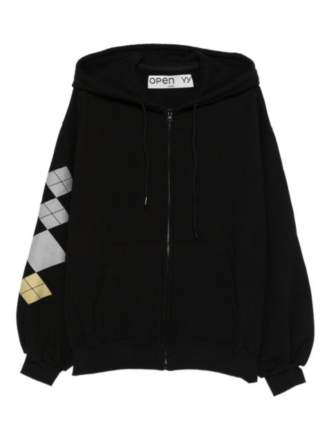 argyle-print hoodie