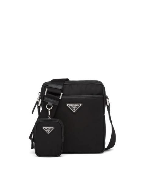 Nylon and Saffiano Leather Bag with Strap