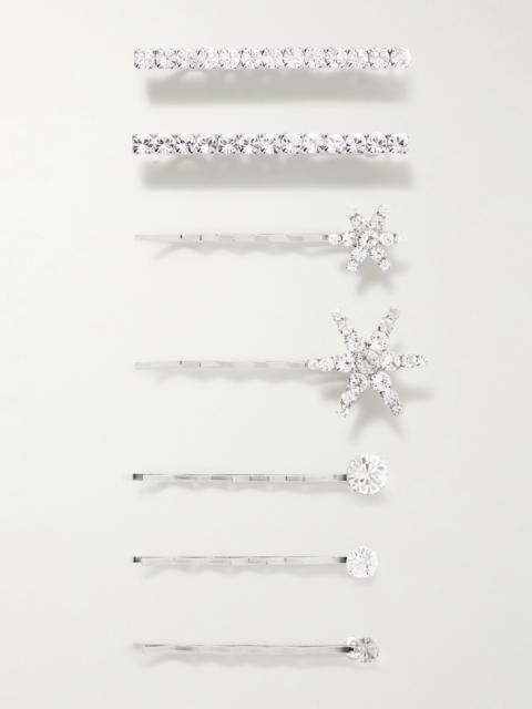 Luzia Set Of Seven Silver-tone Swarovski Crystal Hair Slides