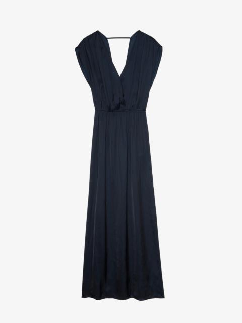 Ritmic Navy Satin Long Dress