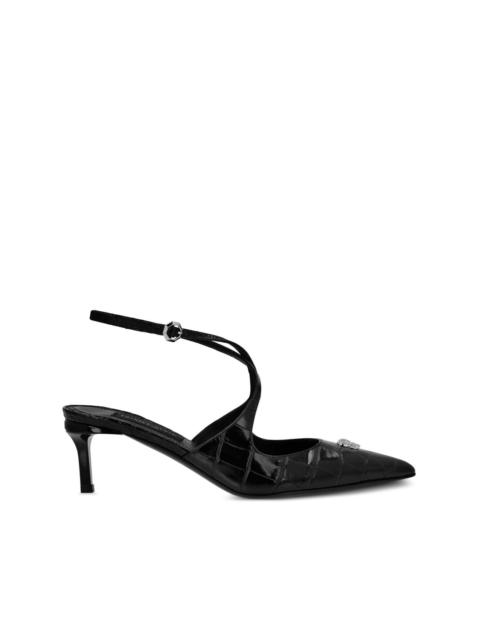 Crossing Crocco-print pumps