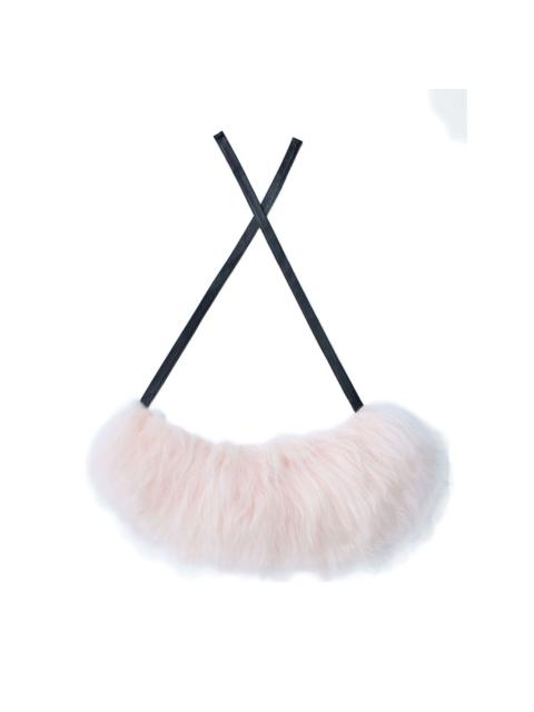 shearling self-tie scarf