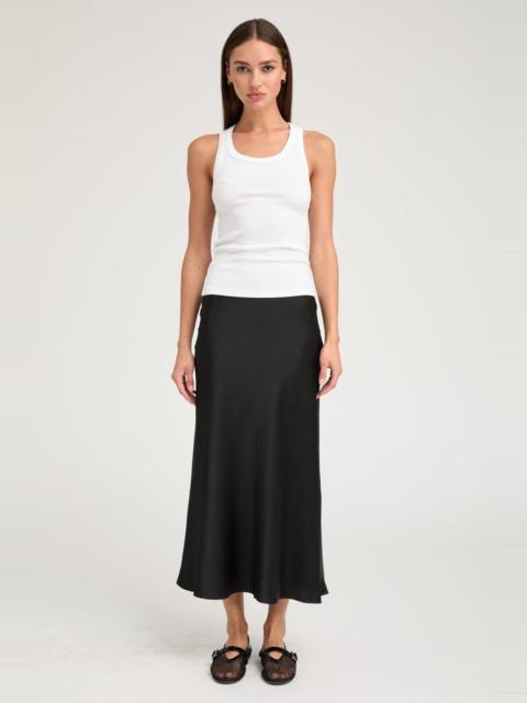BLACK SILK BIAS MAXI SKIRT