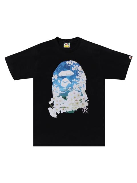 BAPE Sakura Photo Ape Head Tee 'Black'