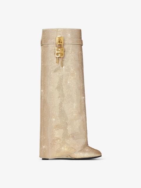 GIVENCHY 4Gロック装飾 カーフ製 Lockバイカーブーツ*GOLD Shark