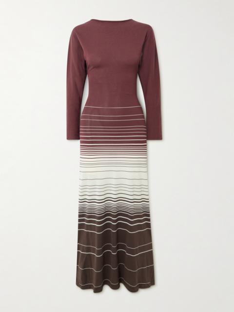 Idun Twisted Open-back Striped Cotton-blend Maxi Dress