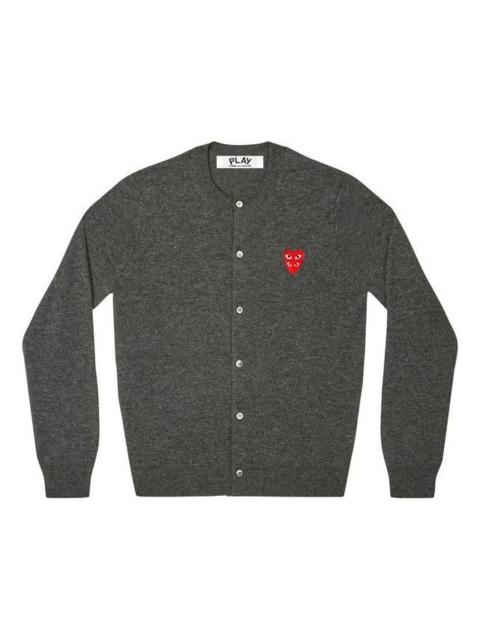 (WMNS) COMME des GARCONS PLAY Cardigan Red Emblem 'Grey' AZ-N075-051-2