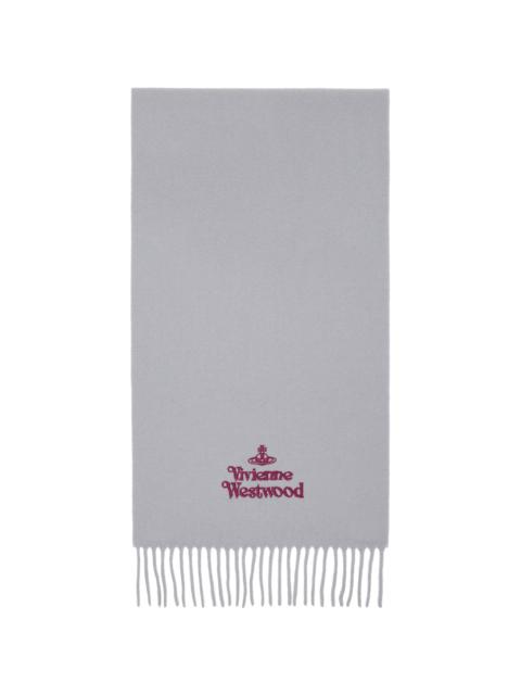 Gray Embroidered Scarf