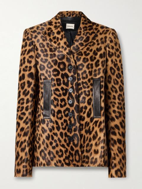 Saraphina leather-trimmed leopard-print calf hair jacket Leopard print