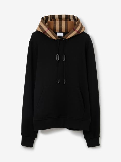 Check Hood Cotton Oversized Hoodie