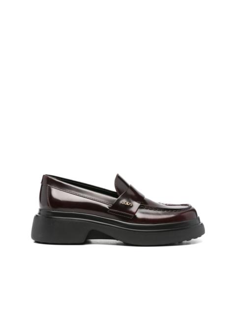 leather platform loafers